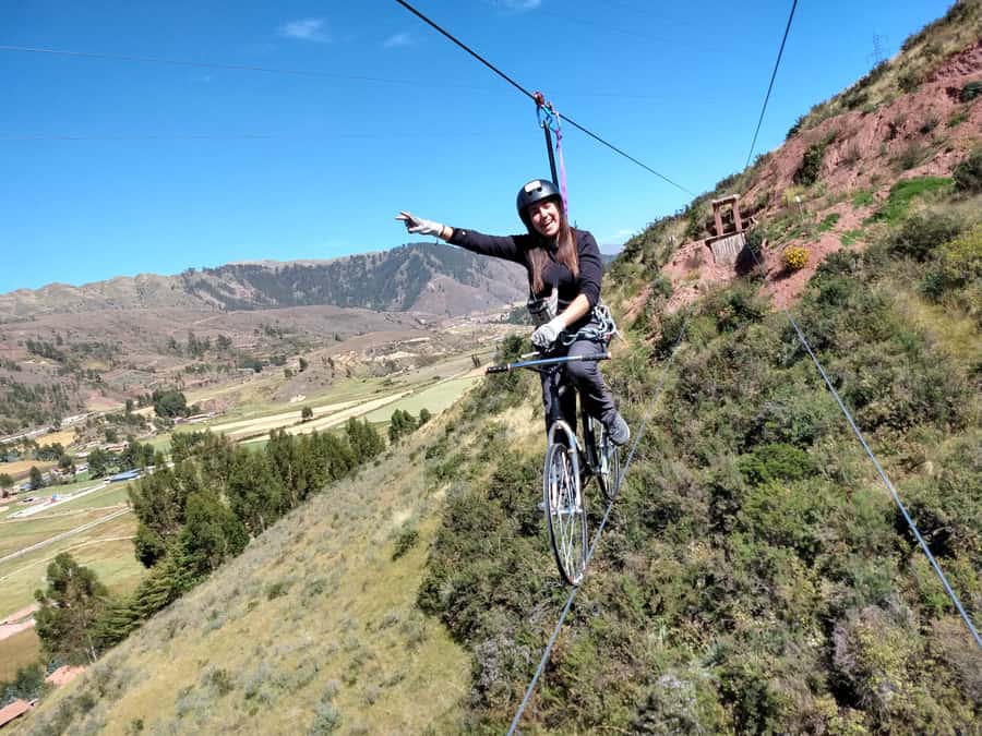 Cusco: Extreme Sky Bike and Rappelling Adventure - The 45-meter via ferrata climb