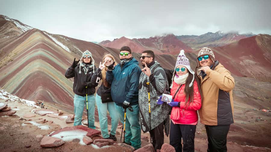 Cusco: Rainbow Mountain Tour and Red Valley Hike (Optional) - Walking to the striped slopes of Vinicunca