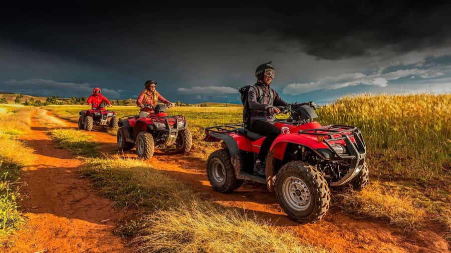 Cusco: Zipline + ATV's | Salt Mines of Maras and Moray | - Riding your own ATV toward Maras