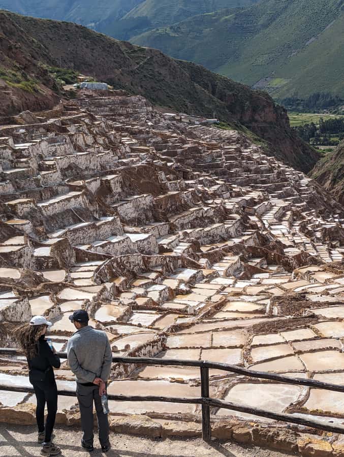 From Ollantaytambo:Moray, Salt Mines, Chinchero end in Cusco - Maras Salt Mines and 4,000 Mountain Ponds